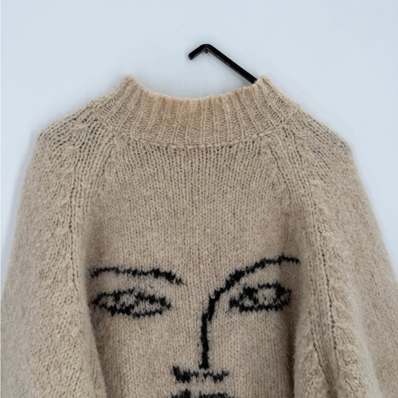 Paloma Wool Sweaters - Paloma Wool Piero Face Intarsia Wool Alpaca Blend Knitted Boxy Sweater In Ecru